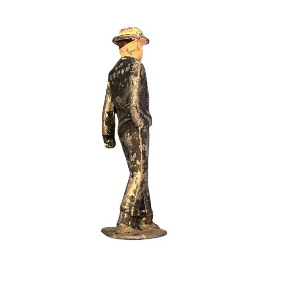 Barclay Manoil Type Lead Figure Man In Suit and Hat 1950s 2" Tall, Original Pain - Picture 3 of 6